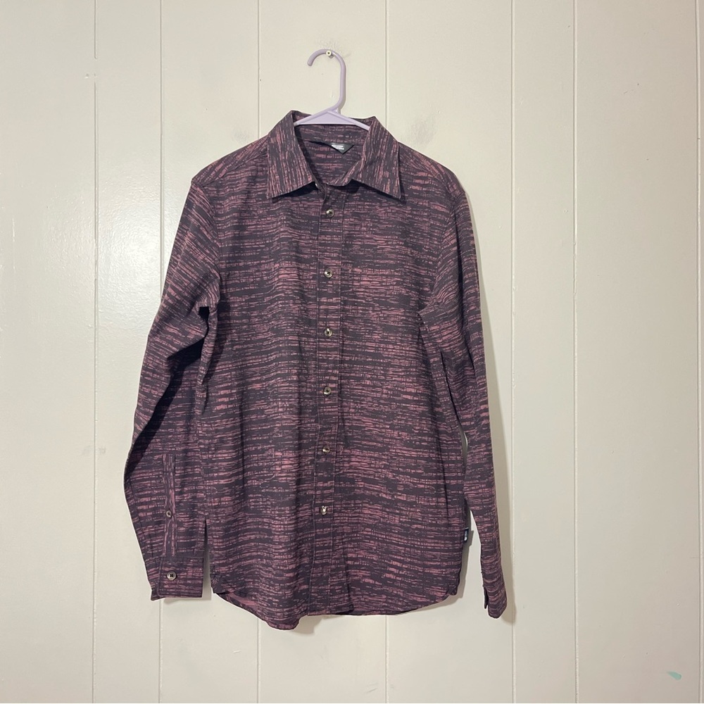 The North Face Purple Slate Button Down Shirt Mens S Long Sleeve Outdoor